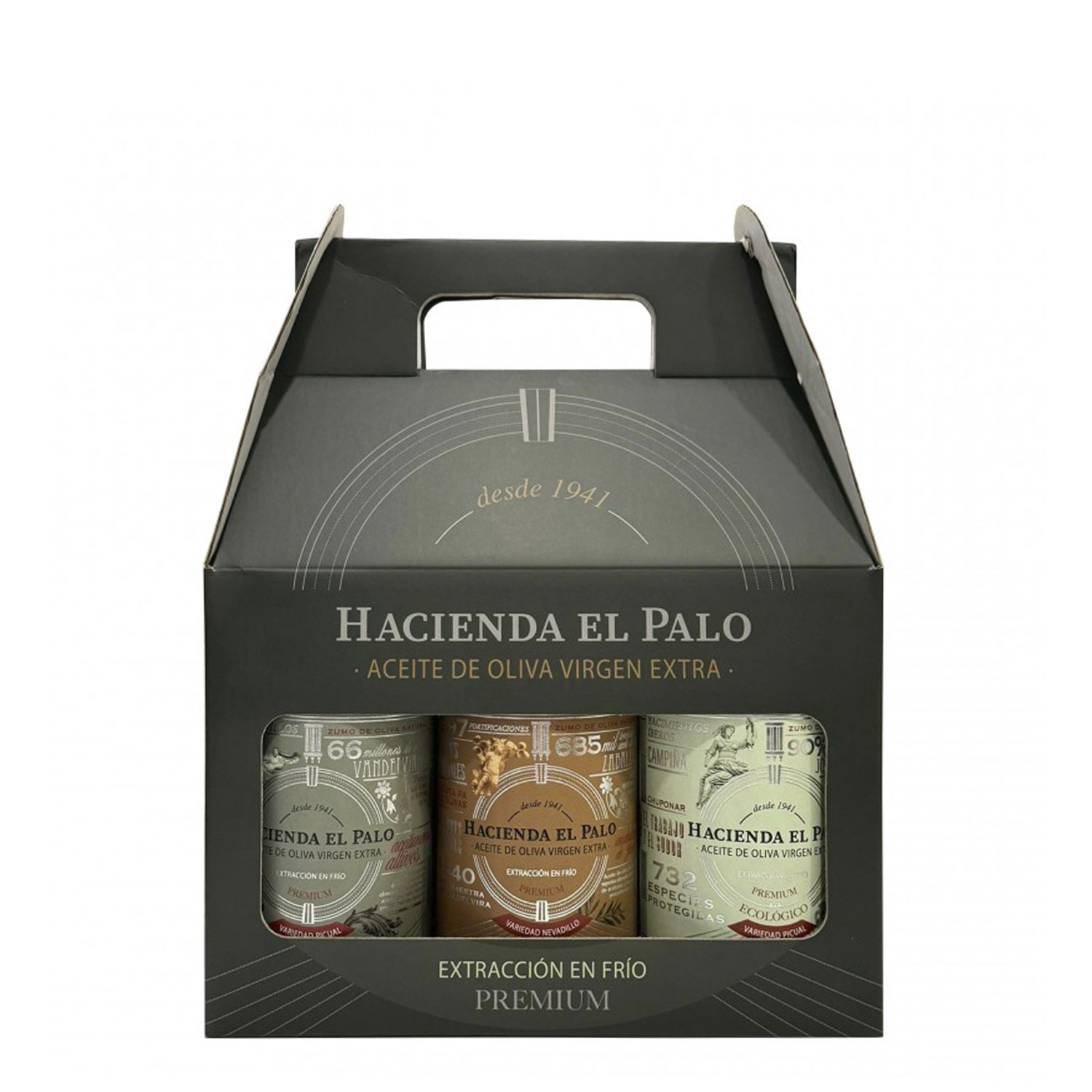 Estuche triple Hacienda El Palo Premium Cristal 500ML